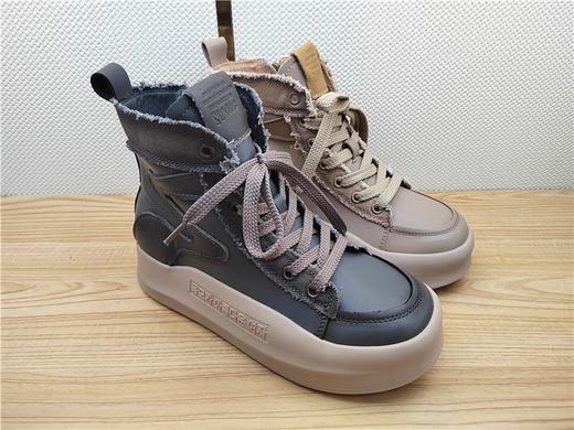 豪行秋冬新款22445017牛皮低跟时尚休闲女靴单靴短靴 商品图0