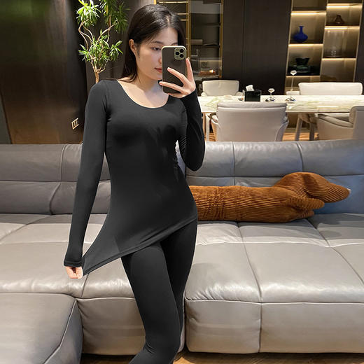 【断码特价】官网359！软糯莱赛尔保暖内衣套装女 蓬松舒适秋冬打底衫内搭秋衣秋裤 商品图2