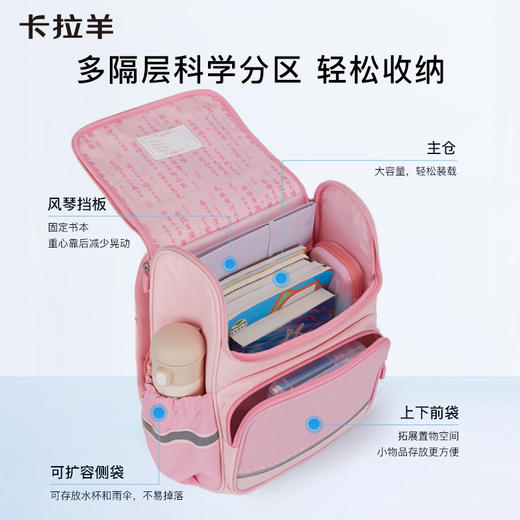 卡拉羊龙少年系列减负大嘴书包背包双肩包，CX2214+CX2687【此款不支持定制名字】送笔袋+分科袋 商品图5