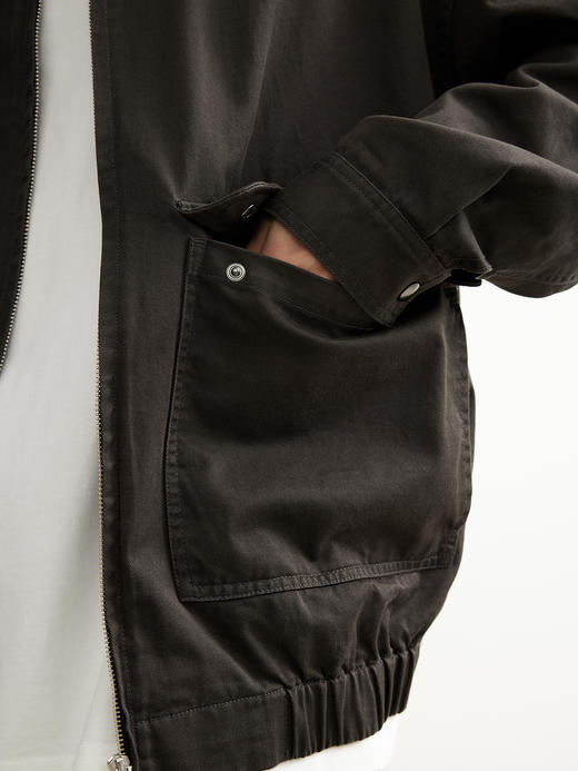 吃茶去chichaqu25全棉洗水翻领夹克宽松复古休闲街头工装 商品图4