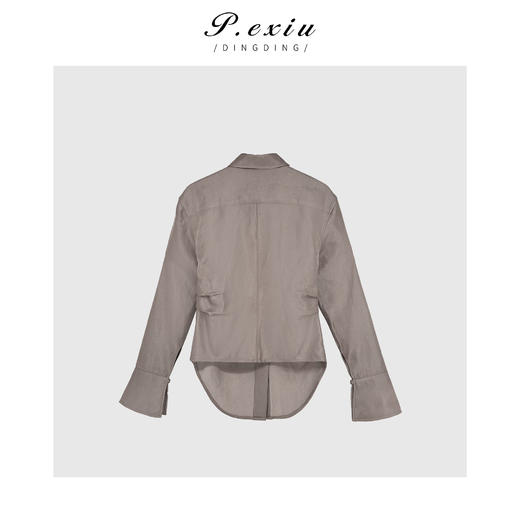 04-3潘依绣丁丁宠粉PanYiXiu/潘依绣人丝-法式设计感时尚简约百搭长袖衬衫 W-61716 商品图2