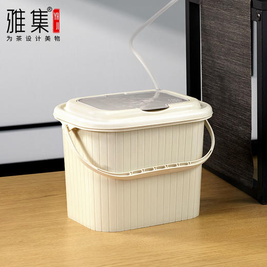 雅集茶具干湿分离茶渣桶7L（灰白色） 商品图2