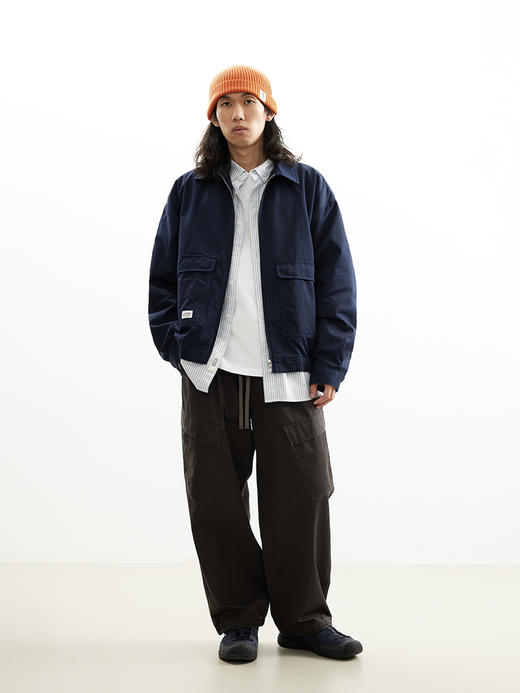 吃茶去chichaqu25全棉洗水翻领夹克宽松复古休闲街头工装 商品图7