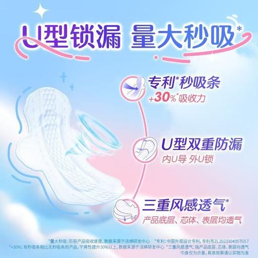 洁婷10片240mm透气双U日用卫生巾【一箱请拍24包】 商品图2