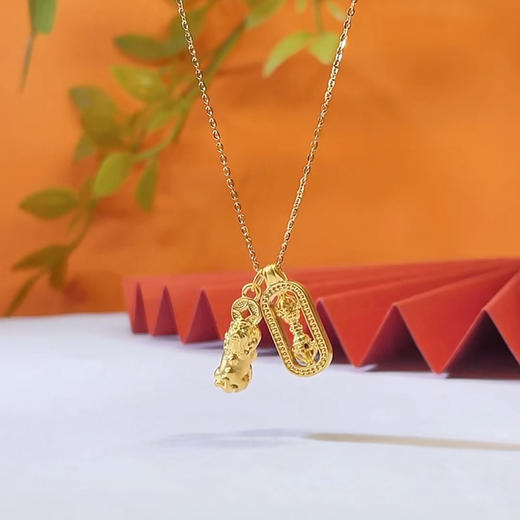 钻石豪门足金999金刚杵貔貅项链时尚精致百搭气质锁骨链 G 商品图1