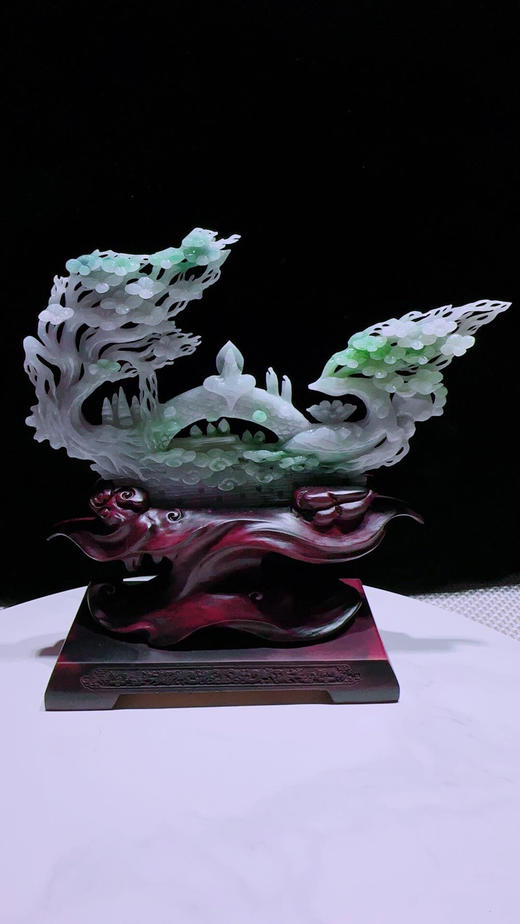 620800翡翠摆件【鹿鸣蝉音】 商品图4