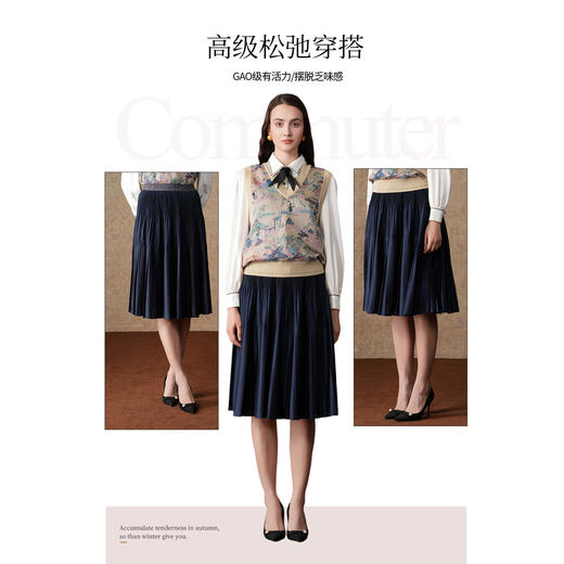 乔万尼秋冬新款半身裙气质高级感百搭百褶裙ET4D973 商品图5