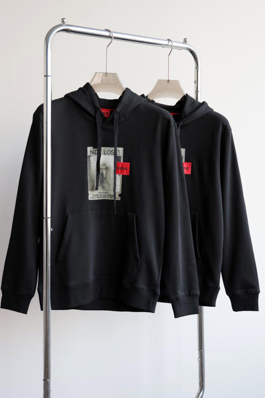 H.B 情侣款狗狗画报 OVERSIZE宽松厚毛圈 连帽卫衣 WY888 商品图3