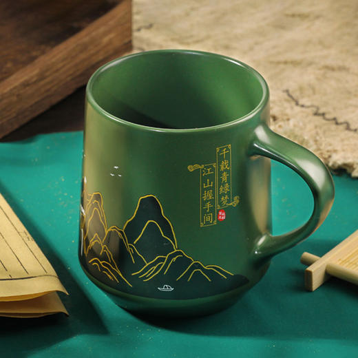 千里江山温感变色杯·宫廷文创 赠流沙杯垫 顺丰现货 商品图1