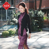 上海逸红颜紫鸳2025冬季新款扎染针织植绒新中式改良长袖文艺旗袍 商品缩略图1