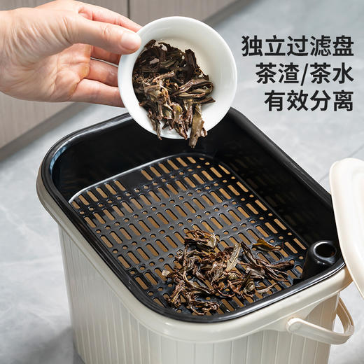 雅集茶具干湿分离茶渣桶7L（灰白色） 商品图9