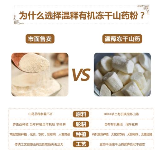 温释有机冻干铁棍山药粉(中国认证) 144g/盒 商品图3