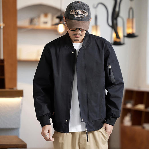 【新款DQ】大依优型大码男装新品棒球服夹克外套男宽松加大码立领拉链上衣潮流 商品图7