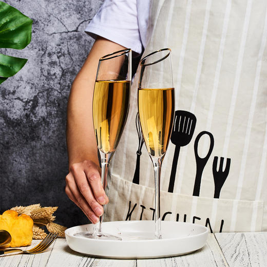 餐厅斜口红酒杯家用水晶高脚杯玻璃鸡尾酒杯酒吧香槟杯洋酒杯子 商品图1