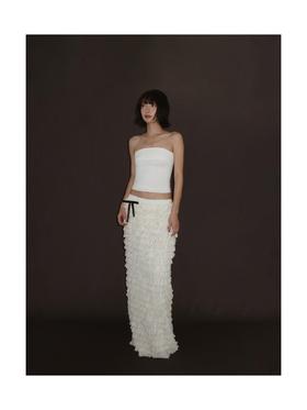 叠穿抹胸 乳白/正红