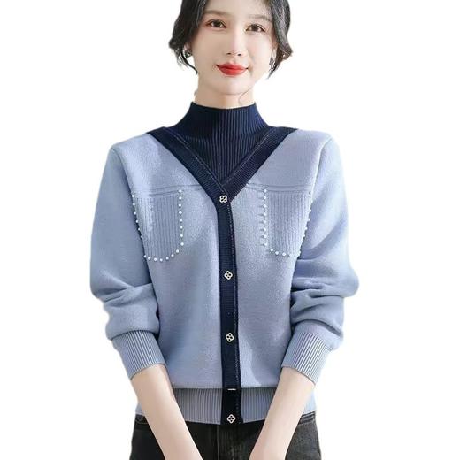冬季女士针织衫中年洋气妈妈加绒毛衣加厚女式打底衫婆婆保暖上衣HLY 商品图4