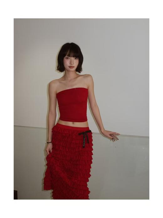 叠穿抹胸 乳白/正红 商品图4