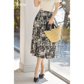 米思阳2026春季新款设计感定制印花半身裙潮流新中式气质裙子4979