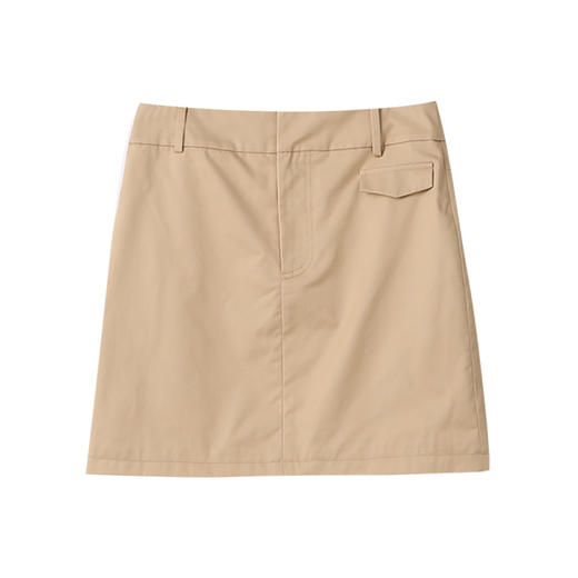 VIMAGE纬漫纪复古高级感卡其色高腰a字纯棉短裙半身裙春新款V2306905 商品图5