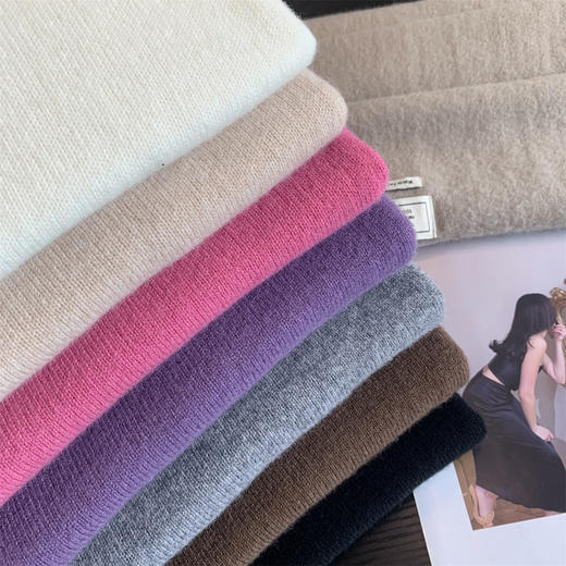 绵羊毛打底！2024简约基础款羊毛无缝一体半高领多色针织毛衣！ 商品图2