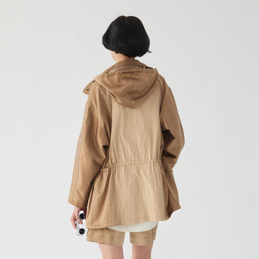 谜底直筒中长款风衣女士2025春款大口袋腰部可调节外套251ME0090 商品图2