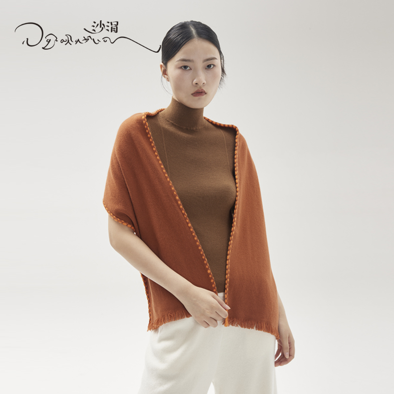 西藏手工氆氇羊绒撞色围巾SJF95P622N