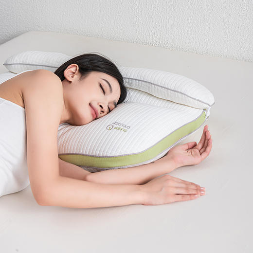 夹芯颈牵引二合一枕  羽丝棉+乳胶颗粒可调节高度柔软支撑护颈枕 商品图7