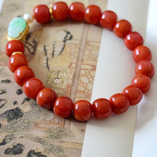 【手串】天然南红老型珠手串 JD 商品图4