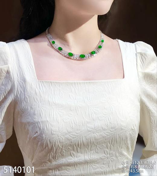 老坑玻璃种艳绿蛋面套链【5140101】具体价格微信咨询 商品图4