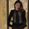 顺丰包邮35256洛诗琳法式优雅黑带垫肩镂空高捻棉勾花上衣162022 商品缩略图0