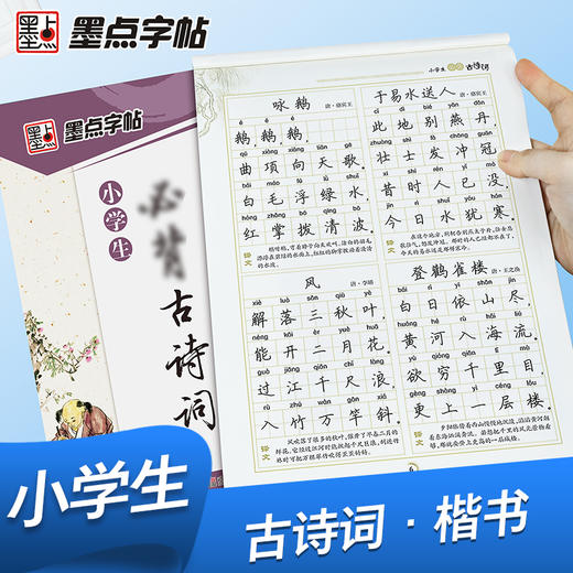 墨点字帖【小学生古诗文系列】楷书小学儿童语文课本75首唐诗宋词硬笔书法练字凹槽练字帖小学生钢笔练字古诗字帖 商品图5