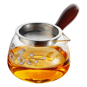 雅集茶具侧把公道杯360ml梅花-带茶隔