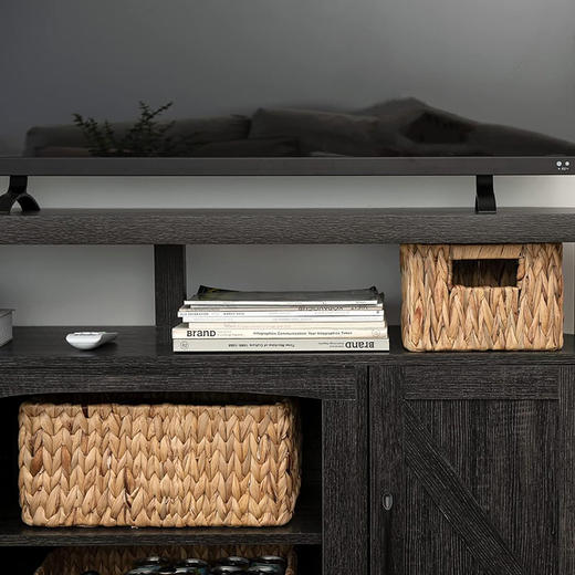 手工编织水葫芦藤编收纳盒 创意草编收纳篮可放卧室、浴室、食品储藏室、货架 商品图10