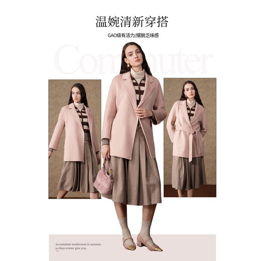 【羊绒】乔万尼羊毛羊绒大衣女秋冬收腰外套ET4B932 商品图2