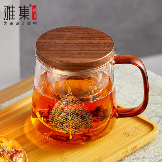 雅集玻璃杯一叶菩提杯500ml（木盖款） 商品图10