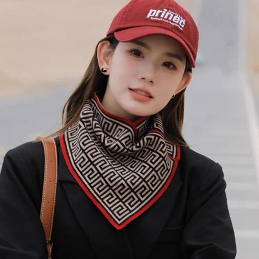 「买1送1！9.9到手两条」菲灵新款三角巾围巾女秋冬保暖方巾围脖护颈椎装饰假领子毛线脖套配饰 商品图2