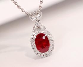 2.12ct刻面红宝石吊坠