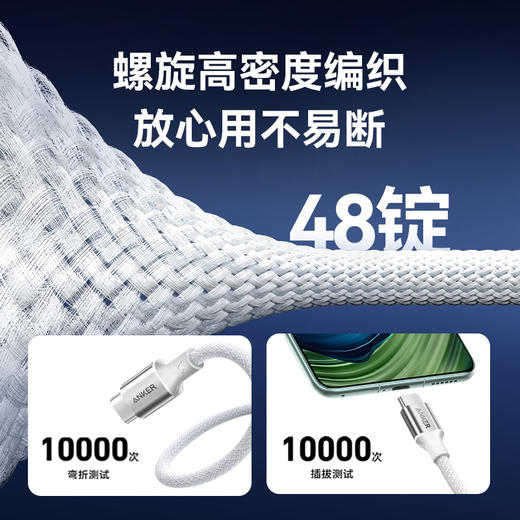 Anker安克 100W数据线适配华为荣耀16/15充电线iphone16车载快充超级线 A8051 商品图5