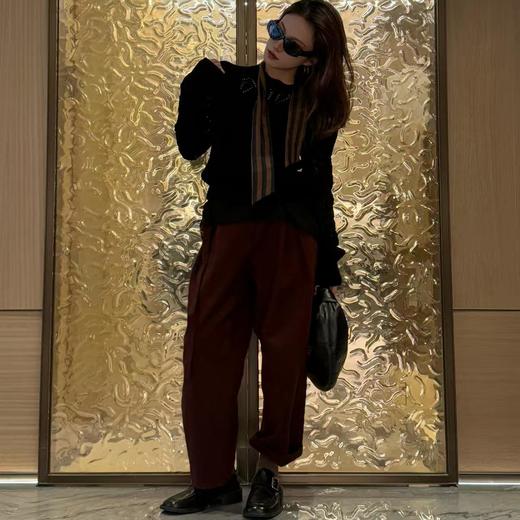 顺丰包邮35256洛诗琳法式优雅黑带垫肩镂空高捻棉勾花上衣162022 商品图3