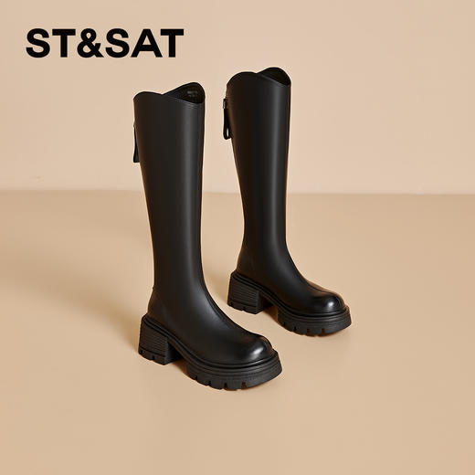 星期六时尚百搭厚底长筒靴SSC3117626 商品图5