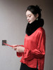 盛唐牡丹| 红色真丝梅花纹女上衣 商品缩略图2