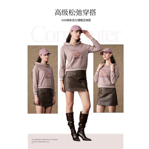 乔万尼卫衣女秋冬新款连帽设计减龄羊毛ET4C010 商品图1