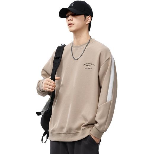 【新款DQ】大依优型大码男装330G重磅圆领卫衣男宽松百搭拼色长袖上衣男士胖子潮流 商品图6