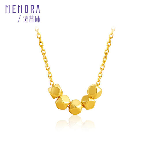 足金甜蜜方糖小金珠 黄金隔珠金珠 diy转运珠送女友礼物MEMORA诗普琳HP564201 商品图4