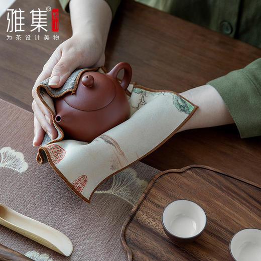 雅集组合装简约中式茶道三件套（磨砂茶则/B+茶勺/访友吸水茶巾） 商品图7