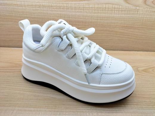 秋季新款豪行真皮休闲女鞋23317011舒适厚松糕底系带单鞋 商品图0