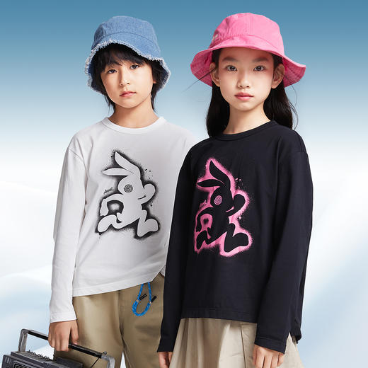 男女童圆领长袖T恤春季新款安奈儿童装EM511025 商品图2