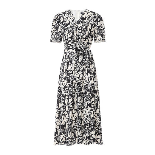 EITIE爱特爱夏季新款修身显瘦泡泡袖印花连衣裙7707424 商品图5