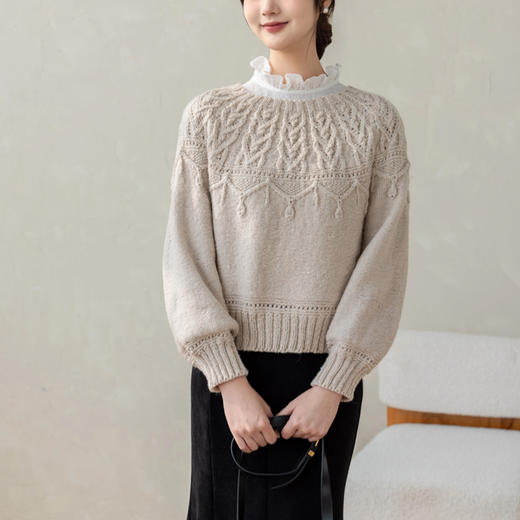 苏苏姐家恋白育克毛衣手工diy棒针编织衣服羊毛线团毛线材料包 商品图2