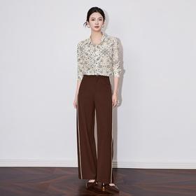 【高货wl】全新升级【铂金会员257/天猫339/差价82】(11832) 洛诗琳高级感星星绉印花衬衫2025春季通勤气质翻领上衣